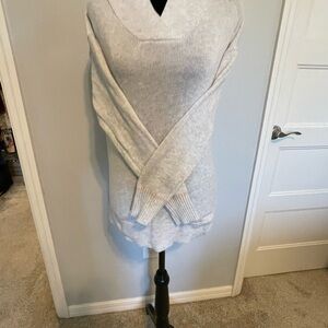 Nice sweater with the hood. Has some color accents on the trim and hood part